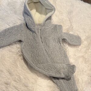 Nordstrom Gray Quilted Baby Bunting Suit